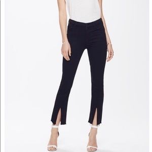 Mother black insider slit ankle fray 24